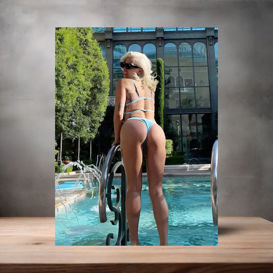 Sexy Lady Gaga bikini poster on aluminum print. Multiple sizes available