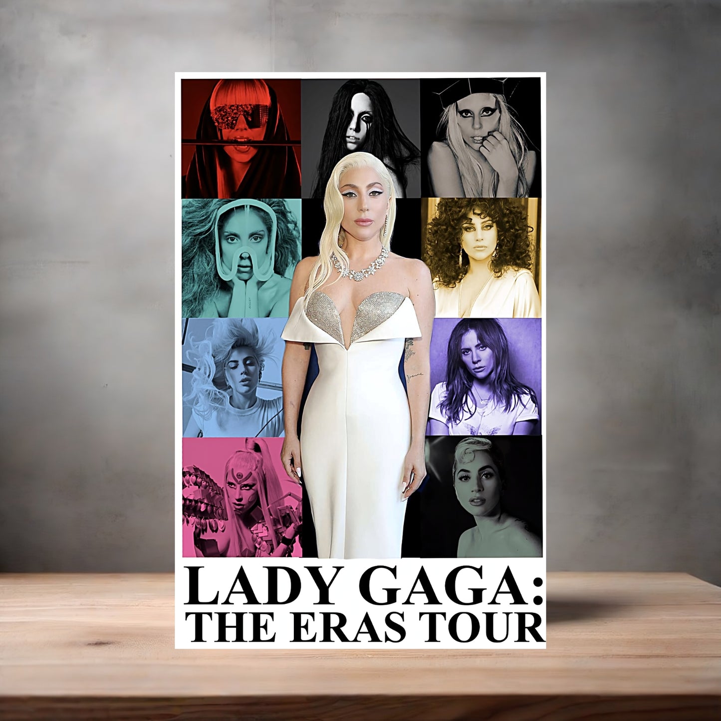 Lady Gaga the Eras Tour poster on aluminum print. Multiple sizes available