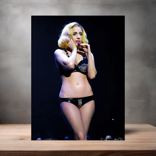 Sexy Lady Gaga concert poster on aluminum print. Multiple sizes available