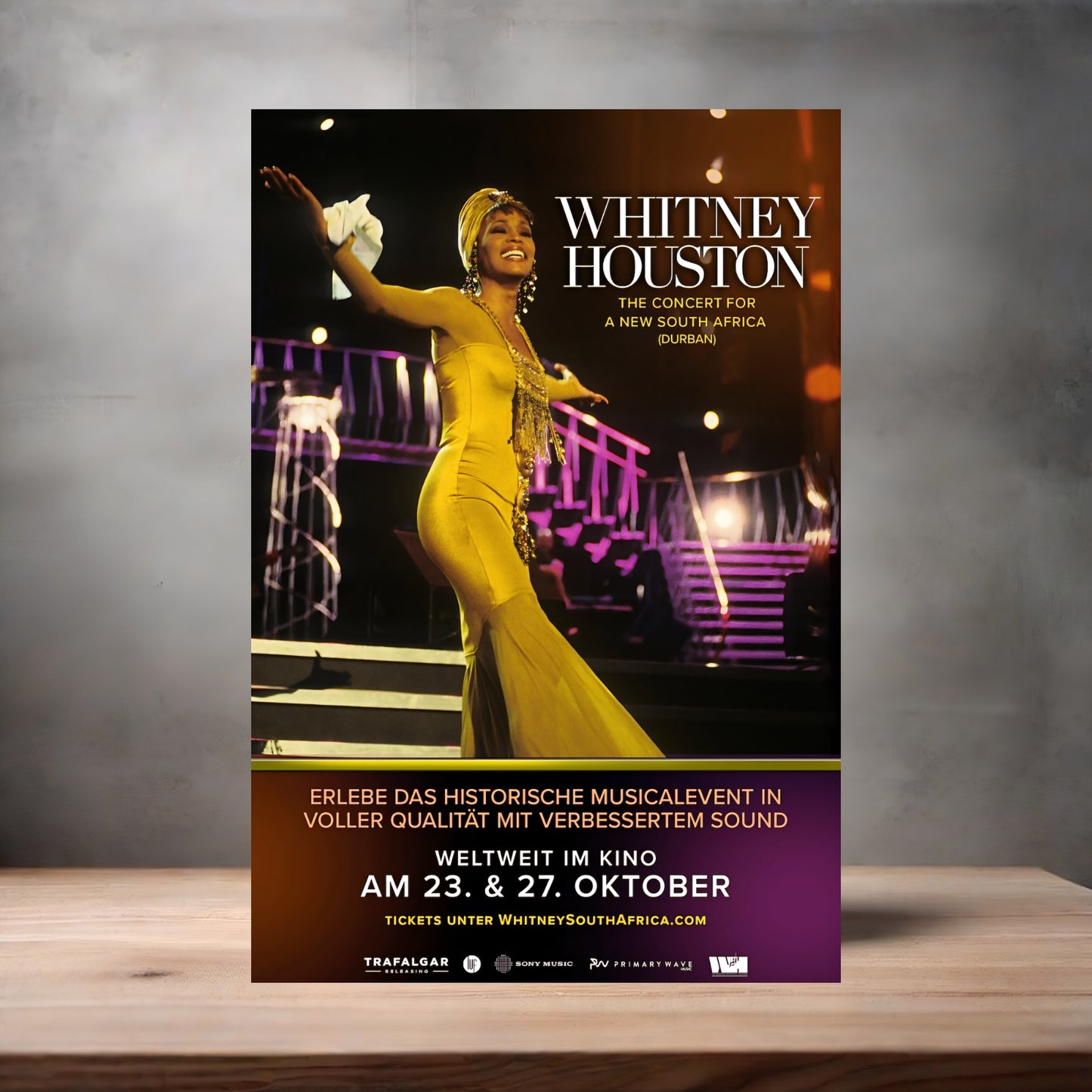 Whitney Houston concert poster on aluminum print. Multiple sizes available