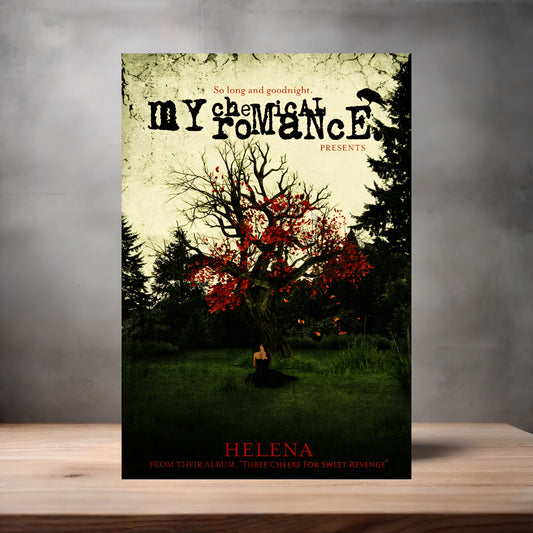 My Chemical Romance Presents Helena poster on aluminum print. Multiple sizes available