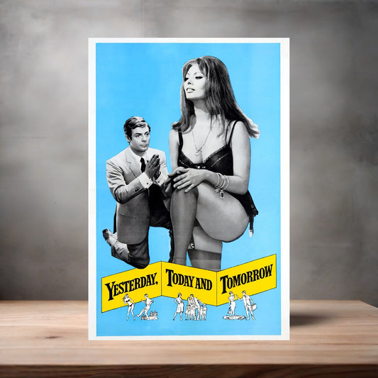 Yesterday,  Today and Tomorrow movie poster on aluminum print. Multiple sizes available.