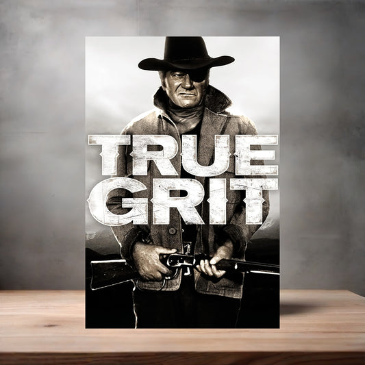 True Grit movie poster on aluminum print. Multiple sizes available.