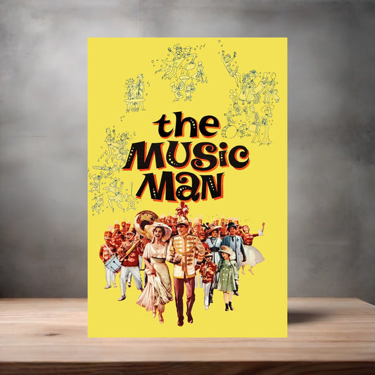 The Music Man movie poster on aluminum print. Multiple sizes available.