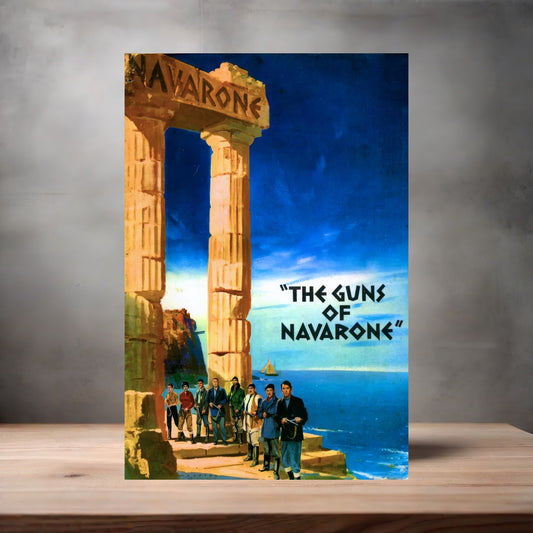 The Guns of Navarone movie poster on aluminum print. Multiple sizes available.