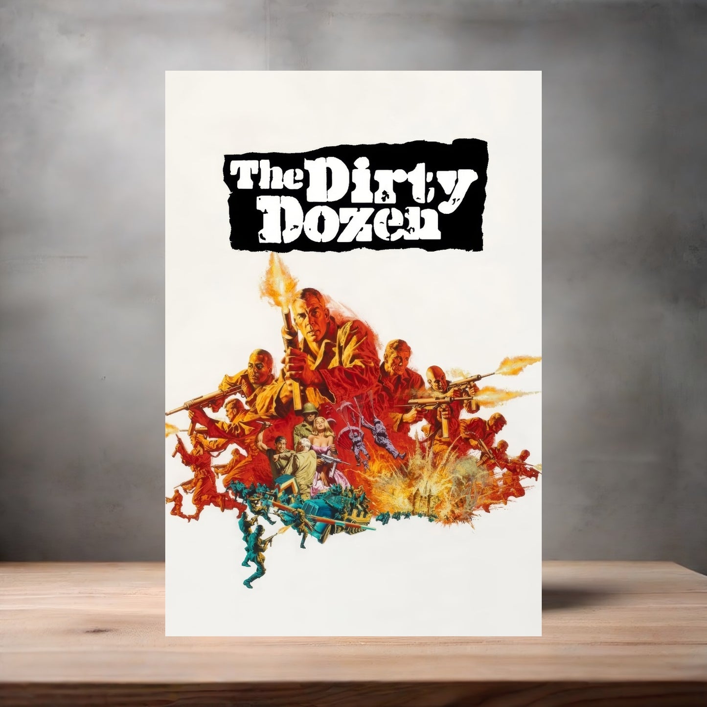 The Dirty Dozen movie poster on aluminum print. Multiple sizes available.