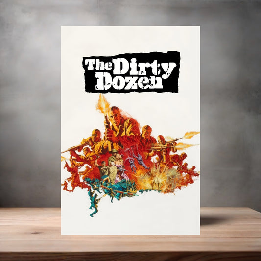 The Dirty Dozen movie poster on aluminum print. Multiple sizes available.