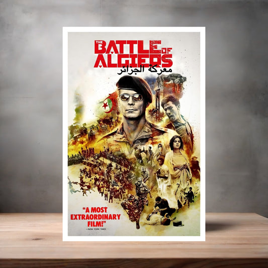 The Battle of Algiers movie poster on aluminum print. Multiple sizes available.