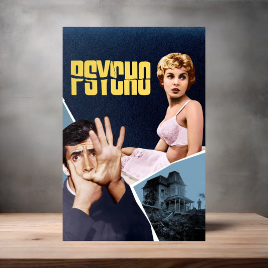 Psycho movie poster on aluminum print. Multiple sizes available.