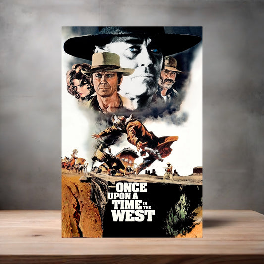 Once upon a time in the West movie poster on aluminum print. Multiple sizes available.