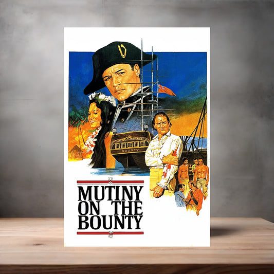Mutiny on the Bounty movie poster on aluminum print. Multiple sizes available.