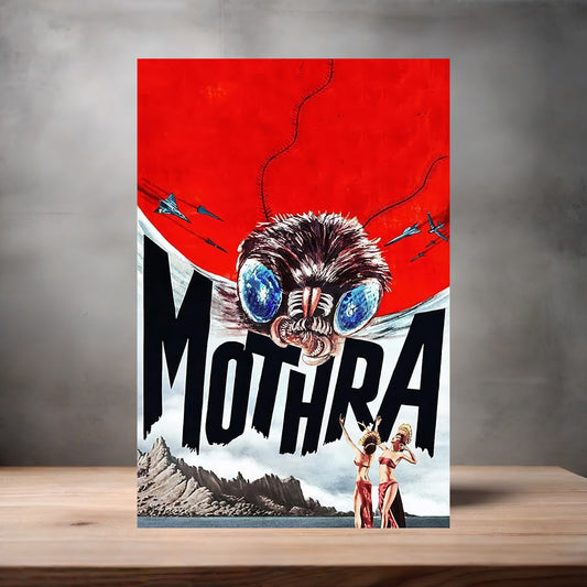 Mothra movie poster on aluminum print. Multiple sizes available.