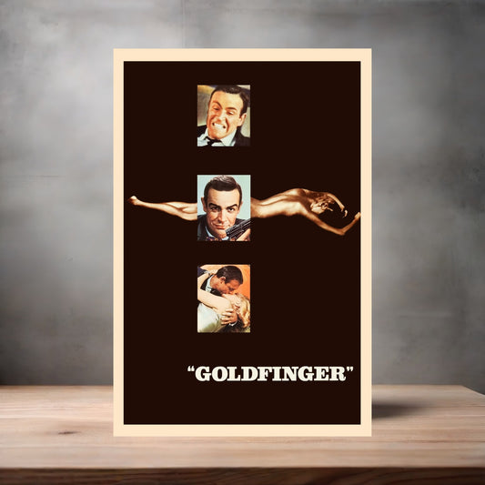 Goldfinger movie poster on aluminum print. Multiple sizes available.