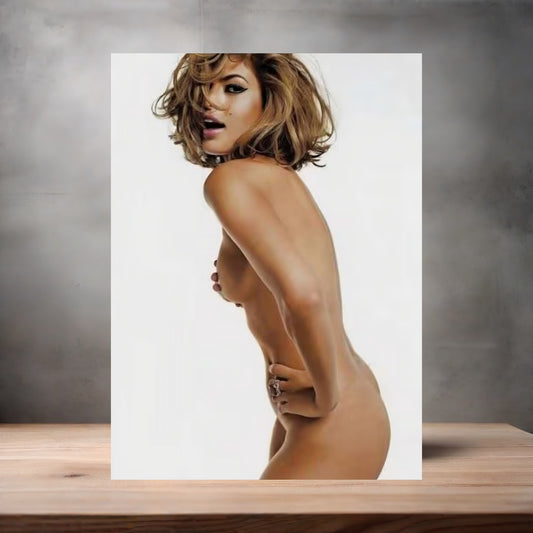 Sexy Eva Mendes poster on aluminum print. Multiple sizes available
