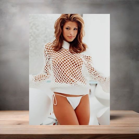 Sexy Eva Mendes poster on aluminum print. Multiple sizes available. V3