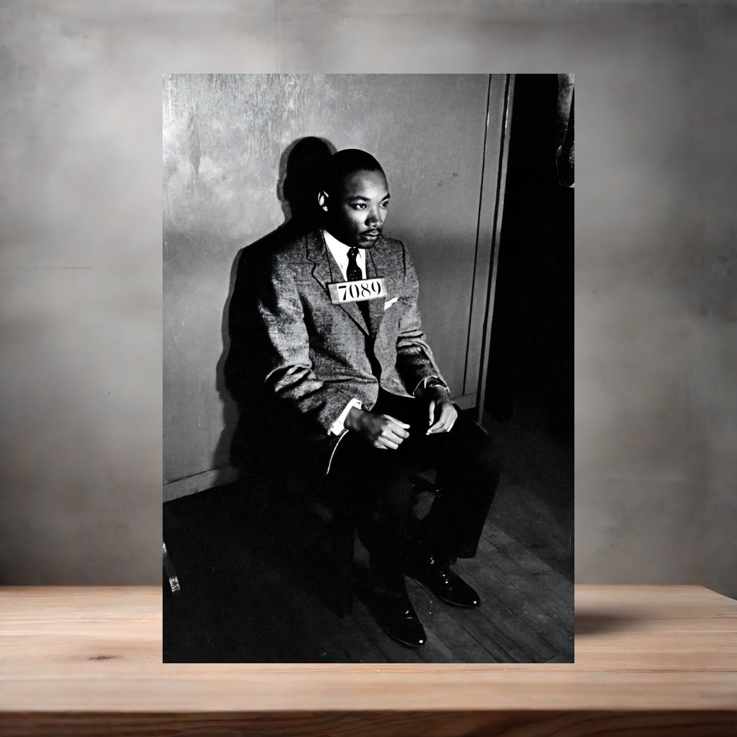 Martin Luther King mugshot poster on aluminum print. Multiple sizes available