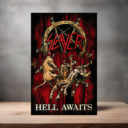 Slayer rock poster on aluminum print. Multiple sizes available. V8