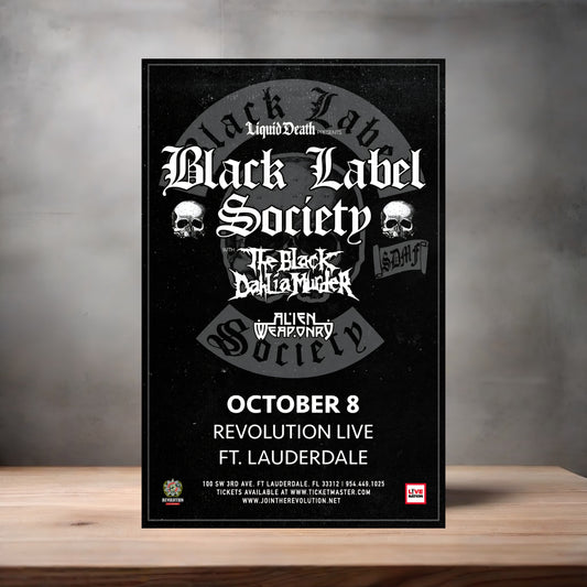 Black Label Society rock poster on aluminum print. Multiple sizes available. V4