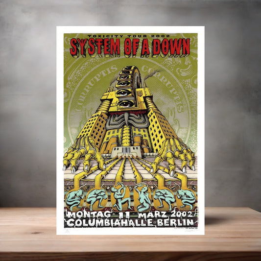 System of a Down rock poster on aluminum print. Multiple sizes available.