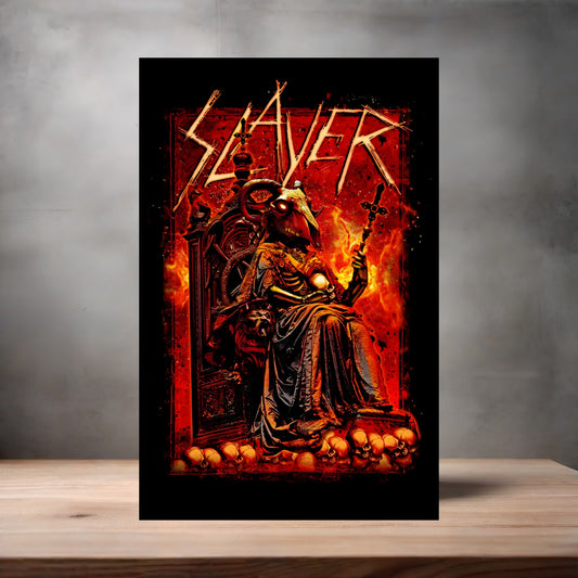Slayer rock poster on aluminum print. Multiple sizes available. V6
