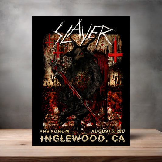 Slayer rock poster on aluminum print. Multiple sizes available. V5