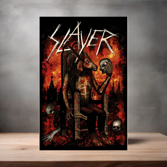 Slayer rock poster on aluminum print. Multiple sizes available. V3
