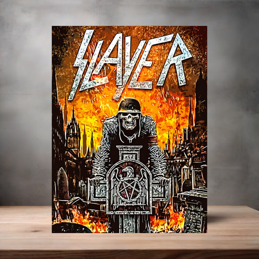 Slayer rock poster on aluminum print. Multiple sizes available. V2