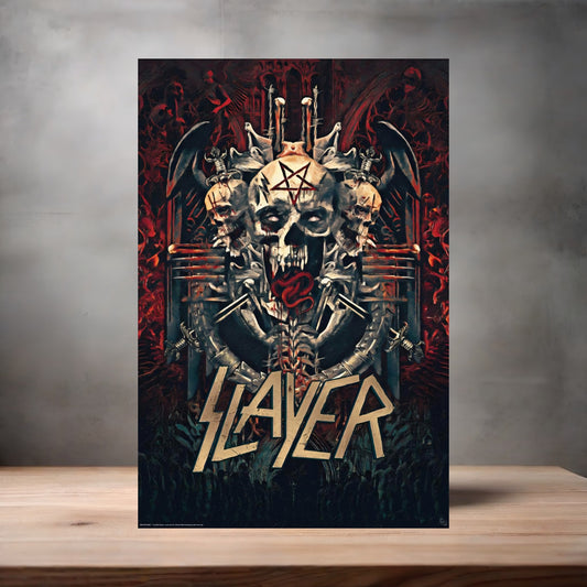 Slayer rock poster on aluminum print. Multiple sizes available