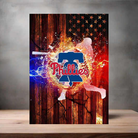 Philadelphia Phillies MLB poster on aluminum print. Multiple sizes available.