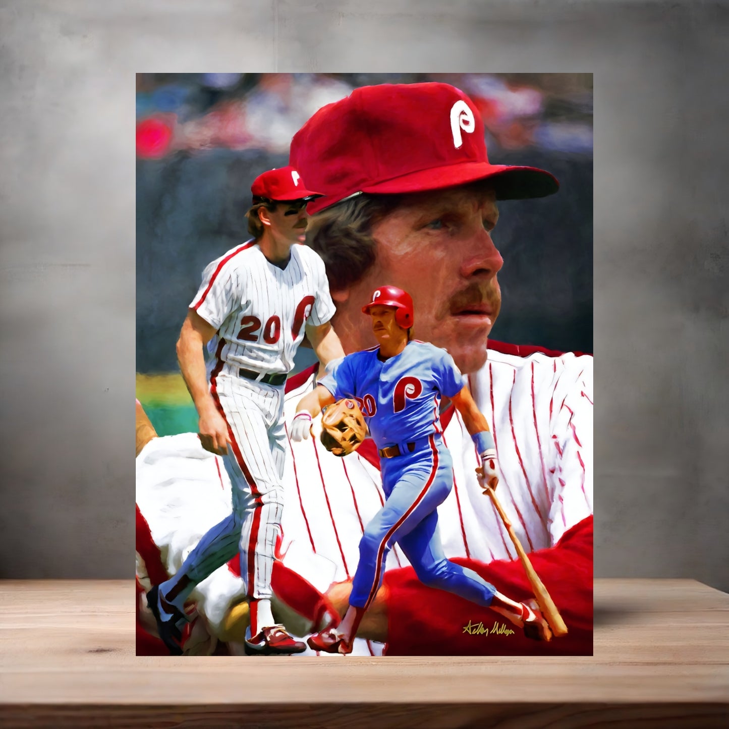 Philadelphia Phillies Mike Schmidt poster on aluminum print. Multiple sizes available.