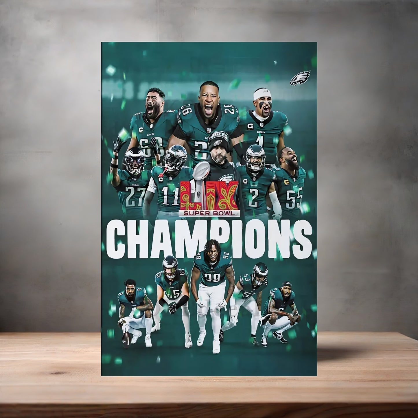 Philadelphia Eagles NFL poster on aluminum print. Multiple sizes available. V7