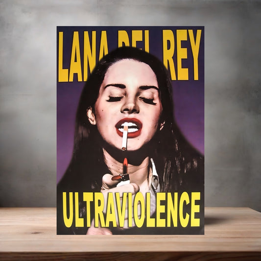 Lana Del Rey Ultraviolence poster on aluminum print. Multiple sizes available.