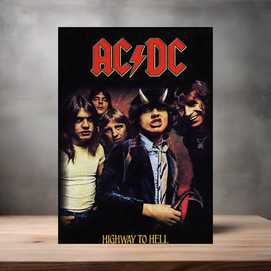 AC DC Highway to Hell poster on aluminum print. Multiple sizes available.