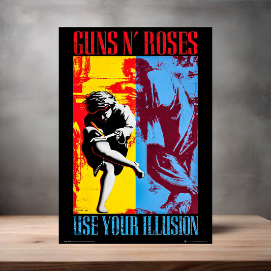 Guns n Roses Use your illusion poster on aluminum print. Multiple sizes available.