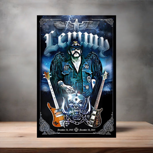 Motorhead Lemmy poster on aluminum print. Multiple sizes available.
