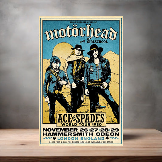 Motorhead poster on aluminum print. Multiple sizes available. V7