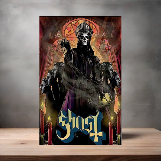 Ghost band poster on aluminum print. Multiple sizes available. v2