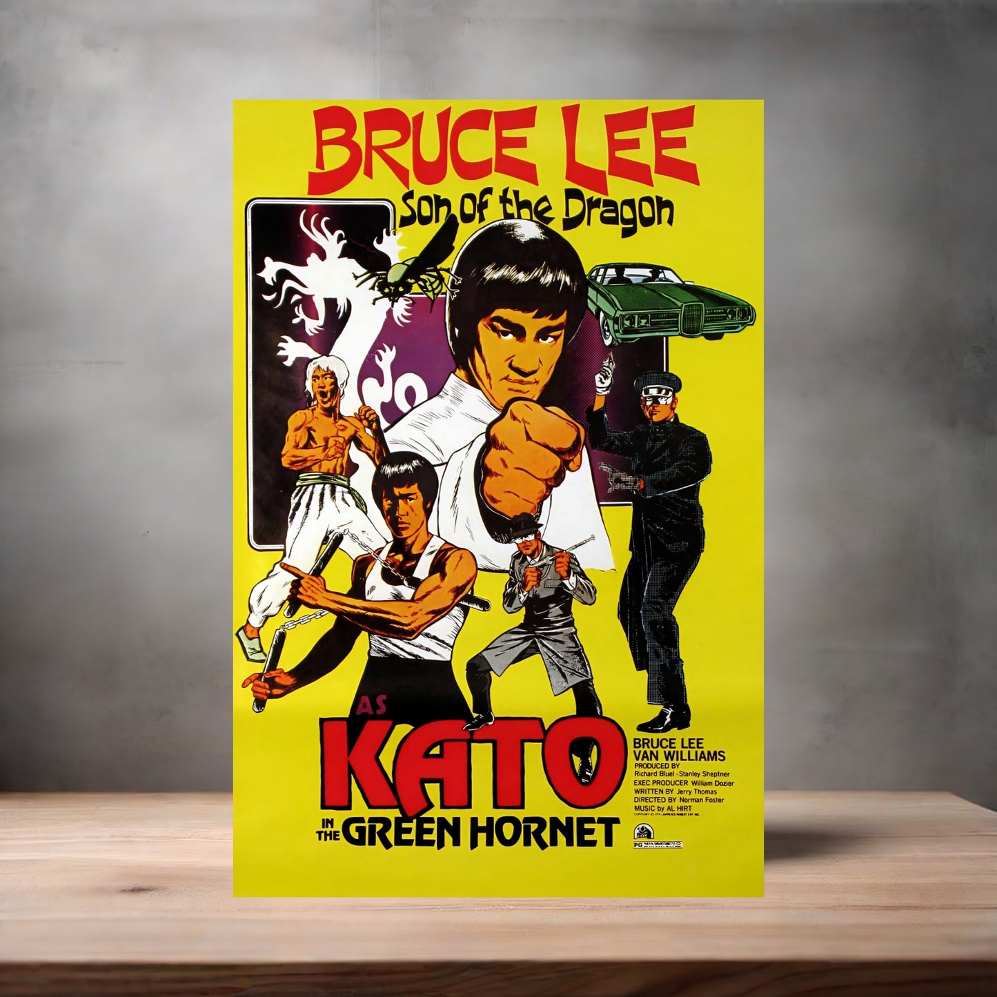 Bruce Lee Son of the Dragon poster on aluminum print. Multiple sizes available.