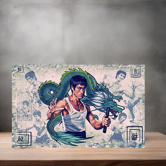 Bruce Lee poster on aluminum print. Multiple sizes available. v2
