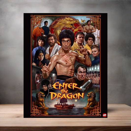 Bruce Lee Enter the Dragon Movie poster on aluminum print. Multiple sizes available. v2