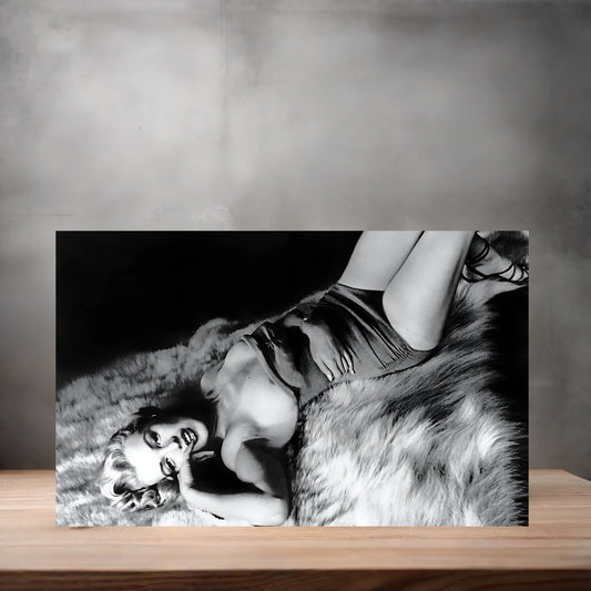 Marilyn Monroe adult pose poster on aluminum print. Multiple sizes available