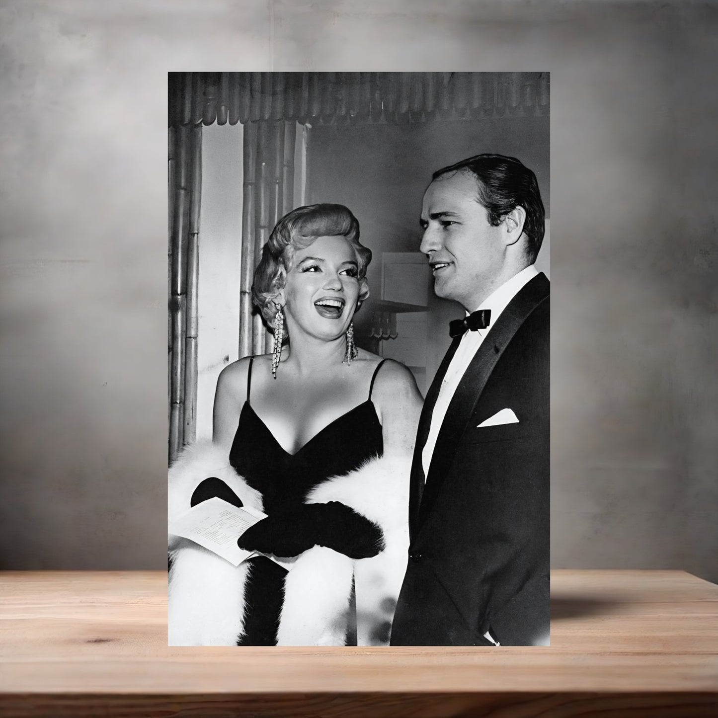 Marilyn Monroe with Marlon Brando poster on aluminum print. Multiple sizes available