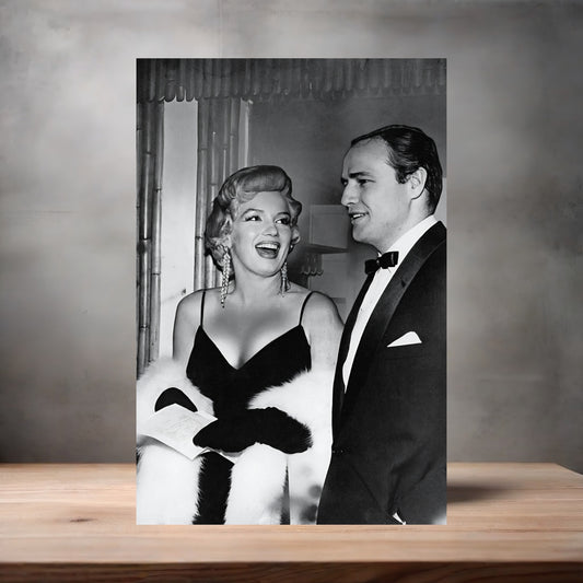 Marilyn Monroe with Marlon Brando poster on aluminum print. Multiple sizes available