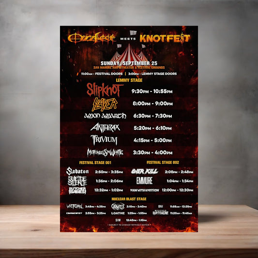 Ozzy Osbourne Ozzfest concert poster v4 on aluminum print. Multiple sizes available