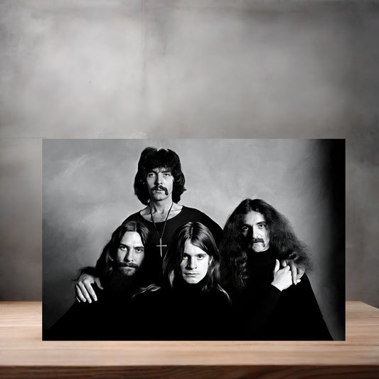 Black Sabbath band poster on aluminum print. Multiple sizes available