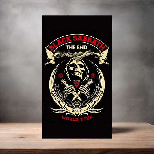 Black Sabbath The End World Tour poster on aluminum print. Multiple sizes available
