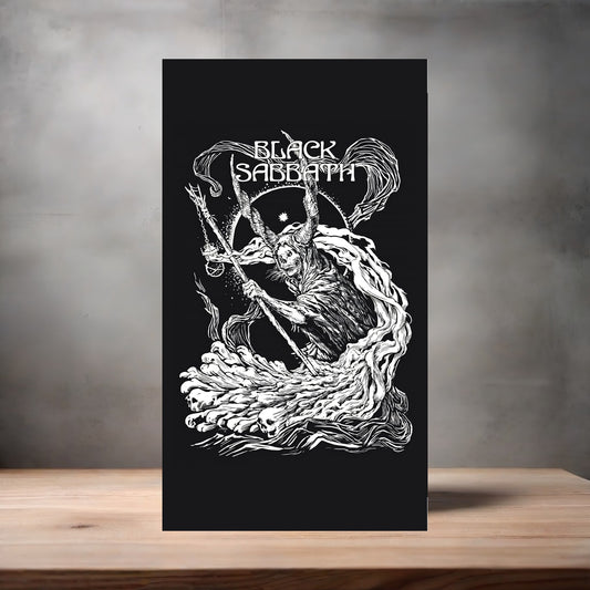 Black Sabbath poster on aluminum print. Multiple sizes available
