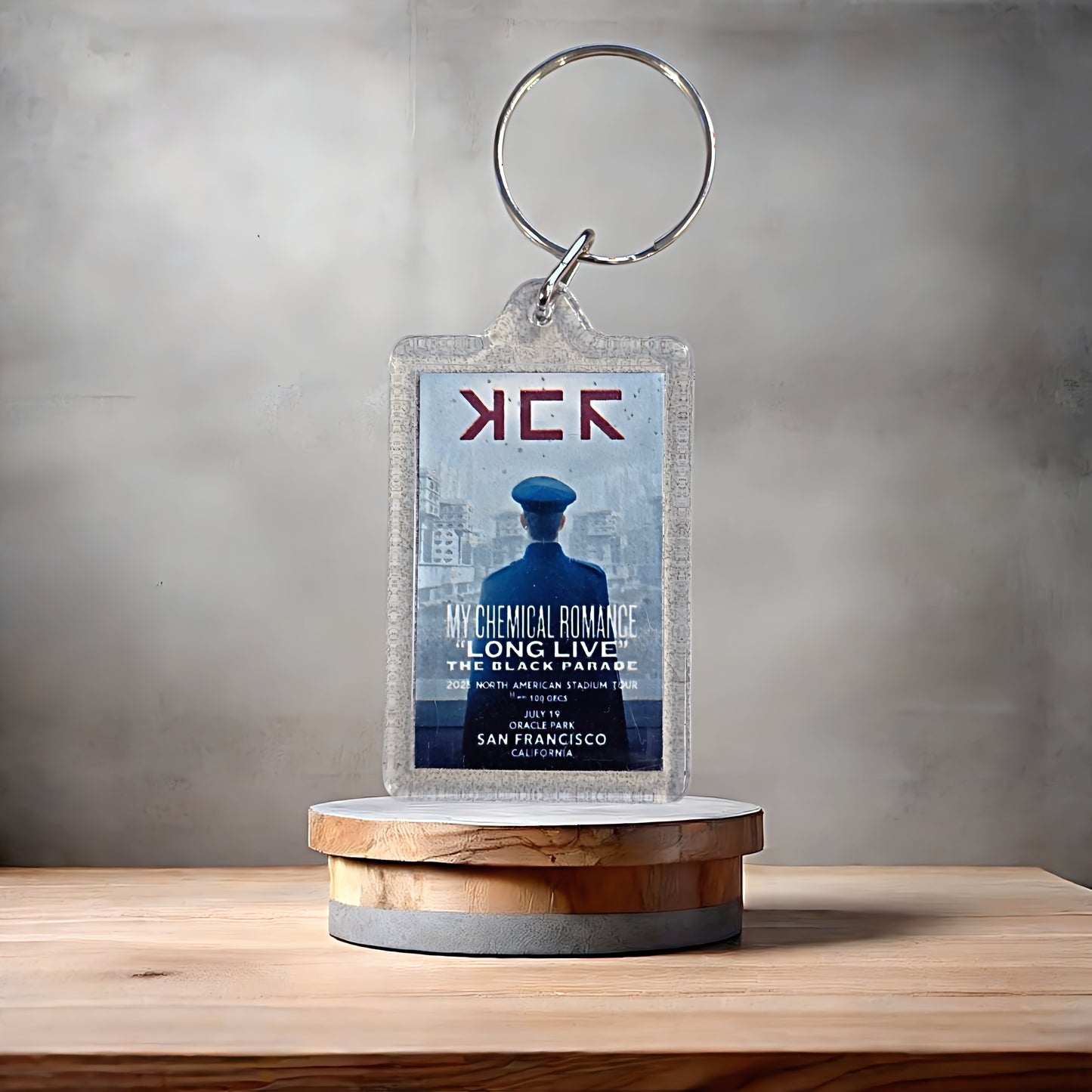 My Chemical Romance poster keychain with metal prints. Long live the Black Parade