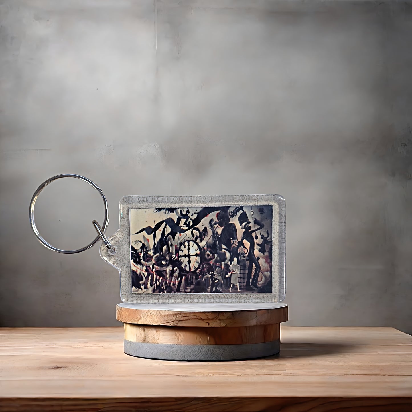 My Chemical Romance poster keychain with metal prints. The Black Parade