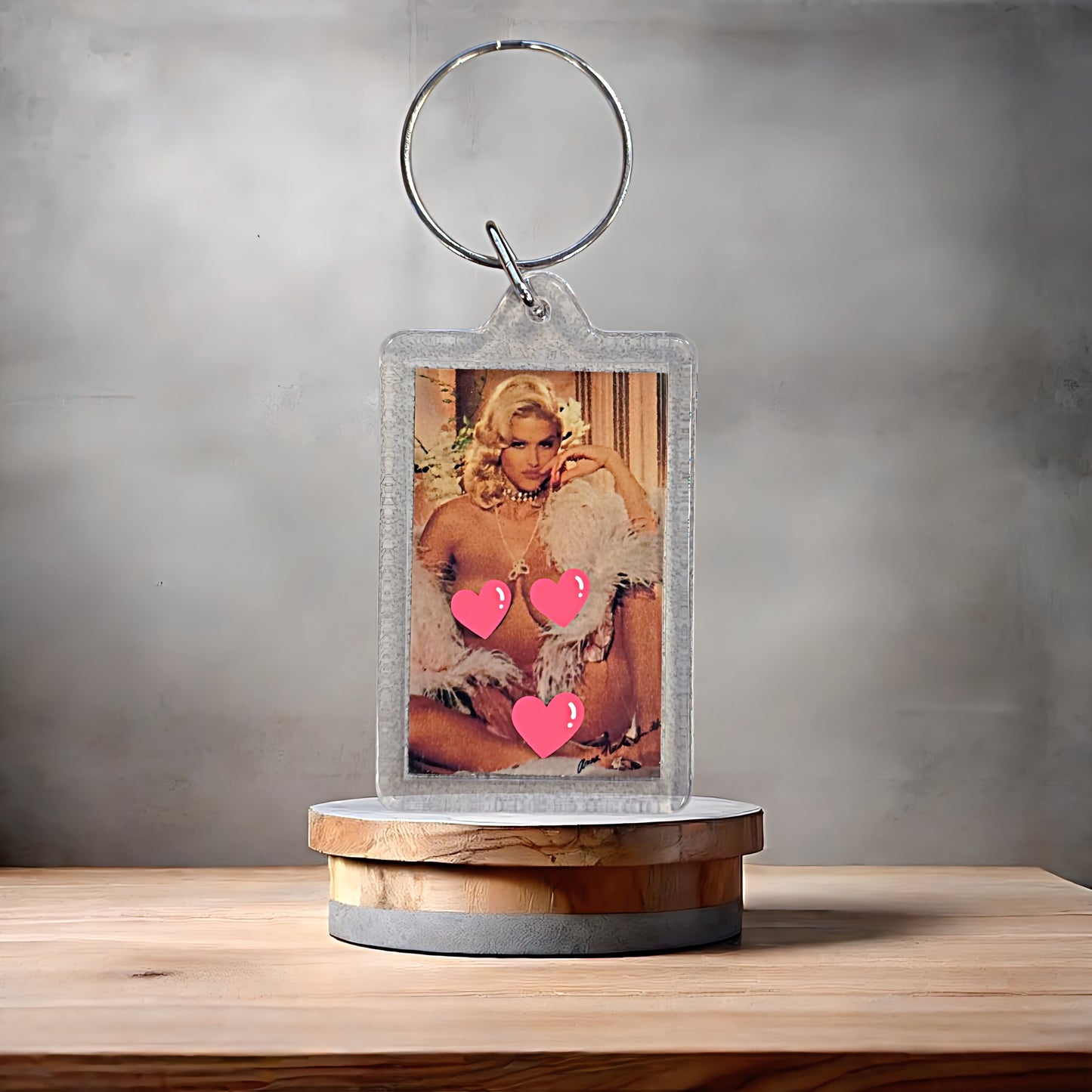 Anna Nicole Smith naked poster keychain with metal prints. Adult v3